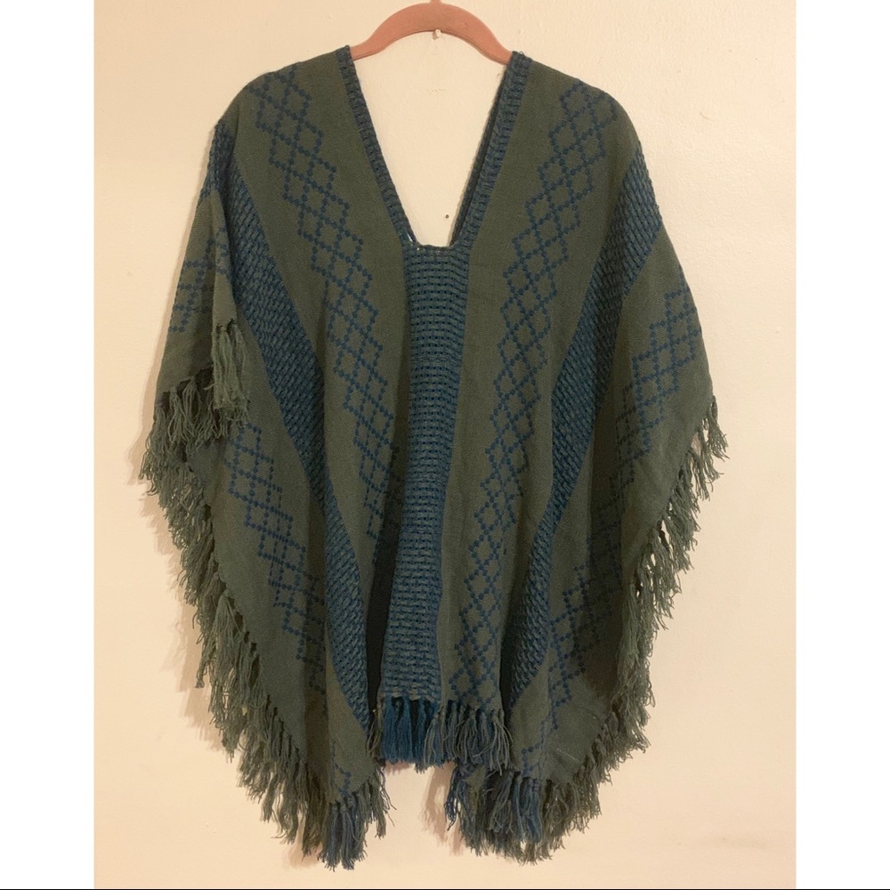 FREE PEOPLE Fringe Knit Poncho